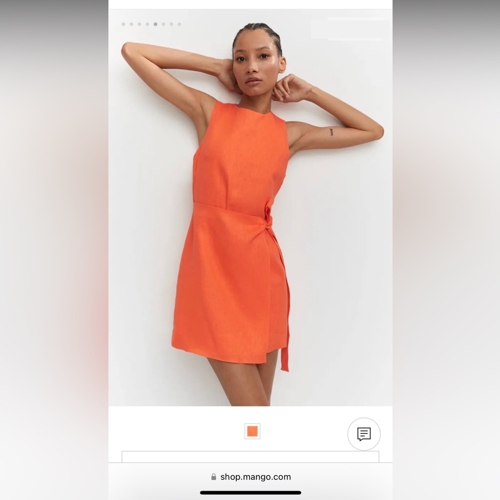 Orange linen summer dress — perfect for vacation!